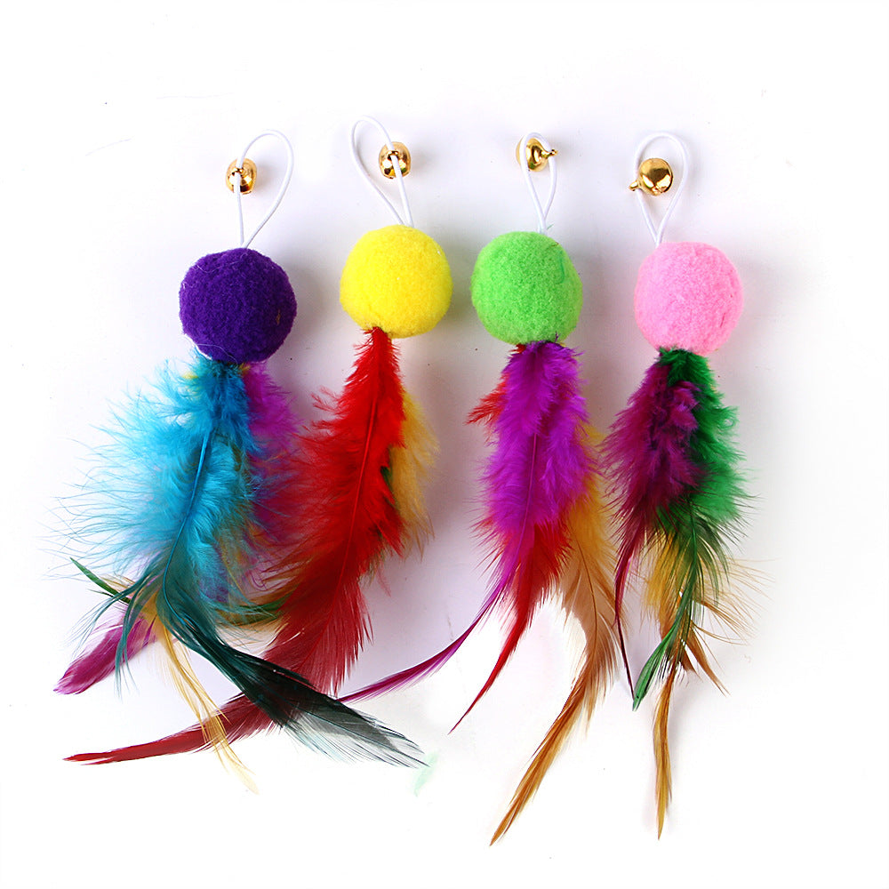 Interactive Cat Feather Teaser Toy with Replacement Head
